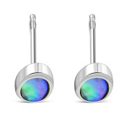 6pairs, Abalone Oval Silver Stud Earrings, e345